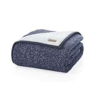 Koolaburra by UGG Wiona Melange Sherpa Throw 50" x 70" Navy Blanket NWT